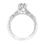 Artcarved Bridal Mounted with CZ Center Vintage Heritage Engagement Ring Blanche 14K White Gold