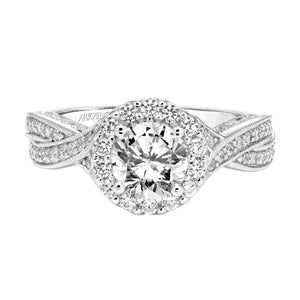 Artcarved Bridal Mounted with CZ Center Vintage Heritage Engagement Ring Lucinda 14K White Gold