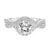 Artcarved Bridal Semi-Mounted with Side Stones Vintage Heritage Engagement Ring Lucinda 14K White Gold