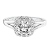 Artcarved Bridal Mounted with CZ Center Vintage Filigree Halo Engagement Ring Katherine 14K White Gold