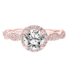 Artcarved Bridal Mounted with CZ Center Contemporary Twist Halo Engagement Ring Gianna 14K Rose Gold