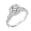 Artcarved Bridal Mounted with CZ Center Contemporary Twist Halo Engagement Ring Everly 14K White Gold