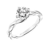 Artcarved Bridal Unmounted No Stones Contemporary Twist Solitaire Engagement Ring Kassidy 14K White Gold