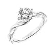 Artcarved Bridal Unmounted No Stones Contemporary Twist Solitaire Engagement Ring Kassidy 14K White Gold