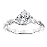 Artcarved Bridal Mounted with CZ Center Contemporary Twist Solitaire Engagement Ring Kassidy 14K White Gold