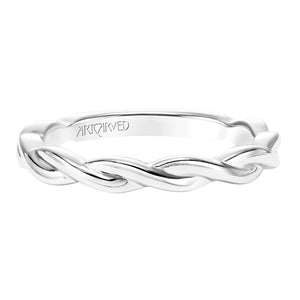 Artcarved Bridal Band No Stones Contemporary Twist Solitaire Wedding Band Kassidy 14K White Gold