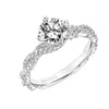 Artcarved Bridal Semi-Mounted with Side Stones Contemporary Twist Diamond Engagement Ring Becca 14K White Gold