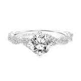 Artcarved Bridal Semi-Mounted with Side Stones Contemporary Twist Diamond Engagement Ring Becca 14K White Gold