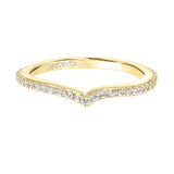 Artcarved Bridal Mounted with Side Stones Contemporary Floral Twist Diamond Wedding Band Sunflower 18K Yellow Gold