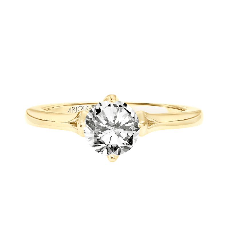 Artcarved Bridal Unmounted No Stones Contemporary Floral Solitaire Engagement Ring Buttercup 14K Yellow Gold