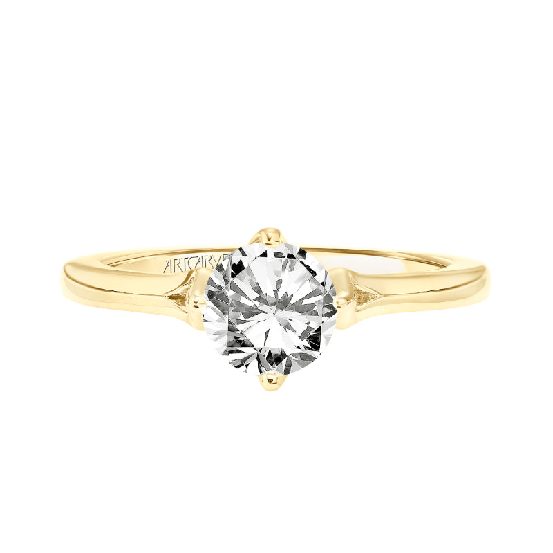 Artcarved Bridal Unmounted No Stones Contemporary Floral Solitaire Engagement Ring Buttercup 18K Yellow Gold