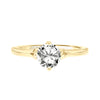 Artcarved Bridal Mounted with CZ Center Contemporary Floral Solitaire Engagement Ring Buttercup 14K Yellow Gold