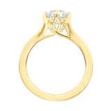 Artcarved Bridal Unmounted No Stones Contemporary Floral Solitaire Engagement Ring Buttercup 18K Yellow Gold