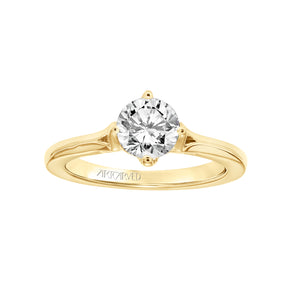 Artcarved Bridal Unmounted No Stones Contemporary Floral Solitaire Engagement Ring Buttercup 14K Yellow Gold