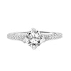 Artcarved Bridal Mounted with CZ Center Contemporary Floral Diamond Engagement Ring Delphinia 18K White Gold