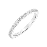 Artcarved Bridal Mounted with Side Stones Contemporary Floral Diamond Wedding Band Delphinia 18K White Gold