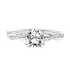 Artcarved Bridal Mounted with CZ Center Contemporary Floral Engagement Ring Daffodil 18K White Gold