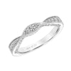 Artcarved Bridal Mounted with Side Stones Vintage Filigree Diamond Wedding Band Cornelia 14K White Gold