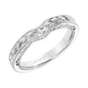 Artcarved Bridal Mounted with Side Stones Vintage Filigree Diamond Wedding Band Marion 14K White Gold