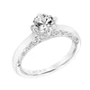 Artcarved Bridal Mounted with CZ Center Vintage Filigree Solitaire Engagement Ring Elsie 14K White Gold