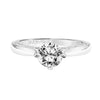 Artcarved Bridal Mounted with CZ Center Vintage Filigree Solitaire Engagement Ring Elsie 14K White Gold