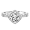 Artcarved Bridal Mounted with CZ Center Vintage Filigree Halo Engagement Ring Astrid 14K White Gold