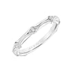 Artcarved Bridal Mounted with Side Stones Classic Halo Diamond Wedding Band Tamara 14K White Gold