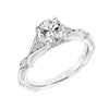 Artcarved Bridal Semi-Mounted with Side Stones Classic Diamond Engagement Ring Lorene 18K White Gold