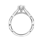 Artcarved Bridal Semi-Mounted with Side Stones Classic Diamond Engagement Ring Lorene 18K White Gold