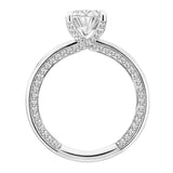 Artcarved Bridal Mounted with CZ Center Classic Diamond Engagement Ring Gigi 14K White Gold