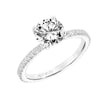 Artcarved Bridal Mounted with CZ Center Classic Engagement Ring Aubrey 14K White Gold