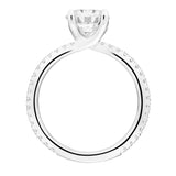 Artcarved Bridal Mounted with CZ Center Classic Engagement Ring Aubrey 14K White Gold