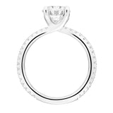 Artcarved Bridal Mounted with CZ Center Classic Engagement Ring Aubrey 18K White Gold