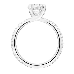 Artcarved Bridal Mounted with CZ Center Classic Engagement Ring Aubrey 18K White Gold