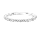 Artcarved Bridal Mounted with Side Stones Classic Diamond Wedding Band Aubrey 18K White Gold