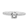 Artcarved Bridal Mounted with CZ Center Classic Engagement Ring Arabelle 18K White Gold