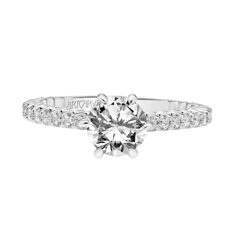 Artcarved Bridal Mounted with CZ Center Classic Engagement Ring Arabelle 14K White Gold