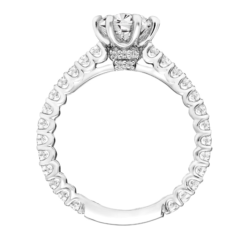 Artcarved Bridal Mounted with CZ Center Classic Engagement Ring Arabelle 18K White Gold