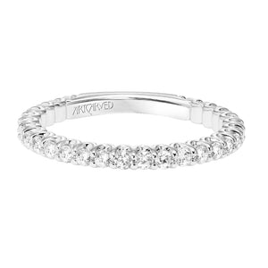 Artcarved Bridal Mounted with Side Stones Classic Diamond Wedding Band Arabelle 18K White Gold