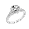 Artcarved Bridal Mounted with CZ Center Classic Halo Engagement Ring Luella 18K White Gold