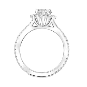 Artcarved Bridal Mounted with CZ Center Classic Halo Engagement Ring Luella 14K White Gold
