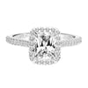 Artcarved Bridal Semi-Mounted with Side Stones Classic Halo Engagement Ring Clarissa 18K White Gold