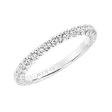 Artcarved Bridal Mounted with Side Stones Classic Halo Diamond Wedding Band Clementine 14K White Gold