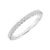 Artcarved Bridal Mounted with Side Stones Classic Halo Diamond Wedding Band Pamela 18K White Gold