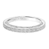 Artcarved Bridal Mounted with Side Stones Vintage Filigree Diamond Wedding Band Mae 14K White Gold