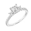 Artcarved Bridal Semi-Mounted with Side Stones Classic Diamond 3-Stone Engagement Ring Rea 18K White Gold