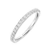 Artcarved Bridal Mounted with Side Stones Classic 3-Stone Diamond Wedding Band Rea 14K White Gold