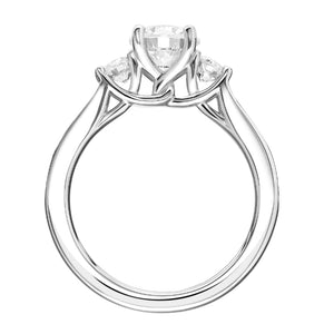 Artcarved Bridal Semi-Mounted with Side Stones Classic Diamond 3-Stone Engagement Ring Thea 18K White Gold