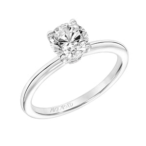 Artcarved Bridal Mounted with CZ Center Classic Solitaire Engagement Ring Kit 14K White Gold