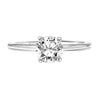 Artcarved Bridal Semi-Mounted with Side Stones Classic Solitaire Engagement Ring Kit 18K White Gold